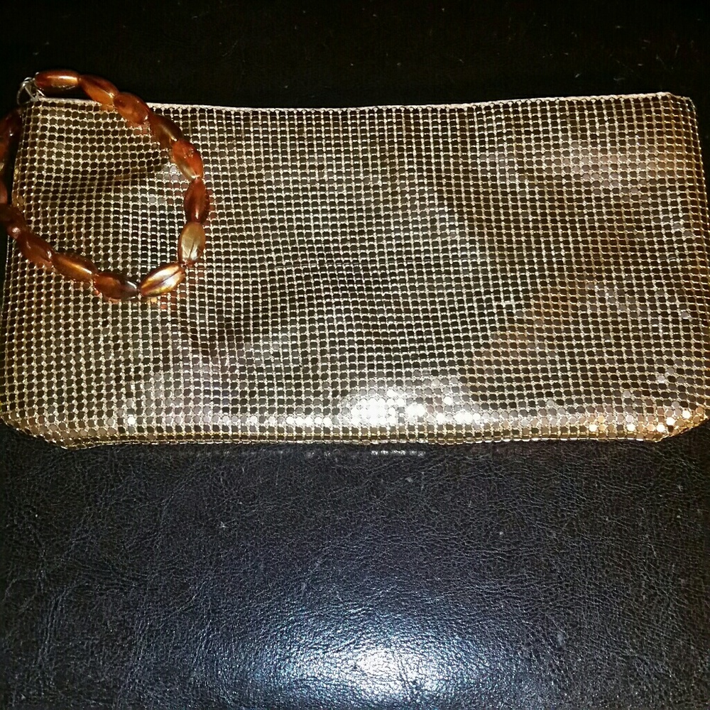 Guess Gold Clutch Mesh Wristlet